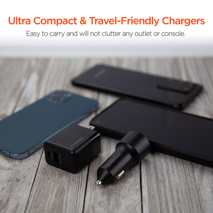 15409: 20W USB-C PD DUAL OUTPUT WALL + CAR CHARGER BUNDLE - BLACK - HYPERGEAR - Image 9
