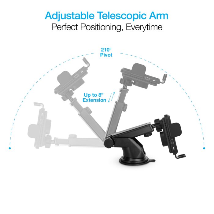 15425: SMART GRIP WIRELESS CHARGING CAR MOUNT - BLACK -  NAZTECH - Image 11