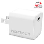 15440: 20W USB-C PD MINI FAST WALL CHARGER - WHITE - NAZTECH