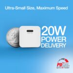 15440: 20W USB-C PD MINI FAST WALL CHARGER - WHITE - NAZTECH - Image 14