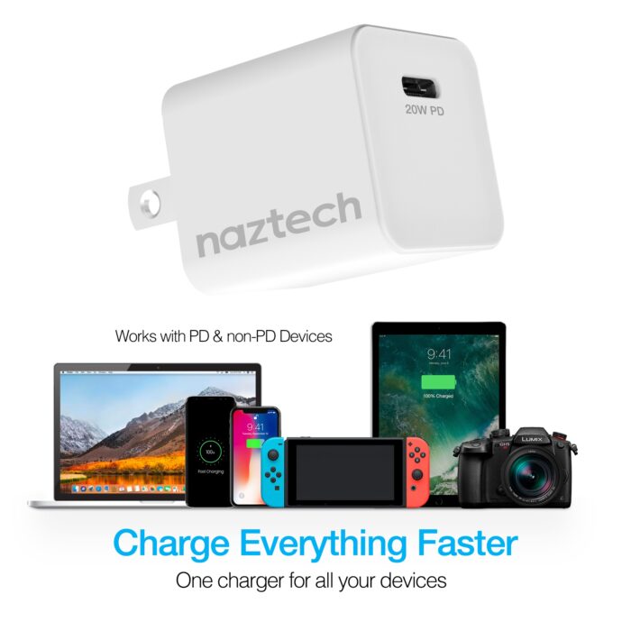 15440: 20W USB-C PD MINI FAST WALL CHARGER - WHITE - NAZTECH - Image 10