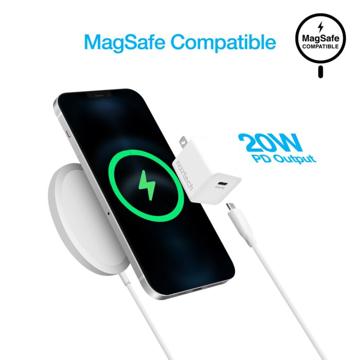 15440: 20W USB-C PD MINI FAST WALL CHARGER - WHITE - NAZTECH - Image 8