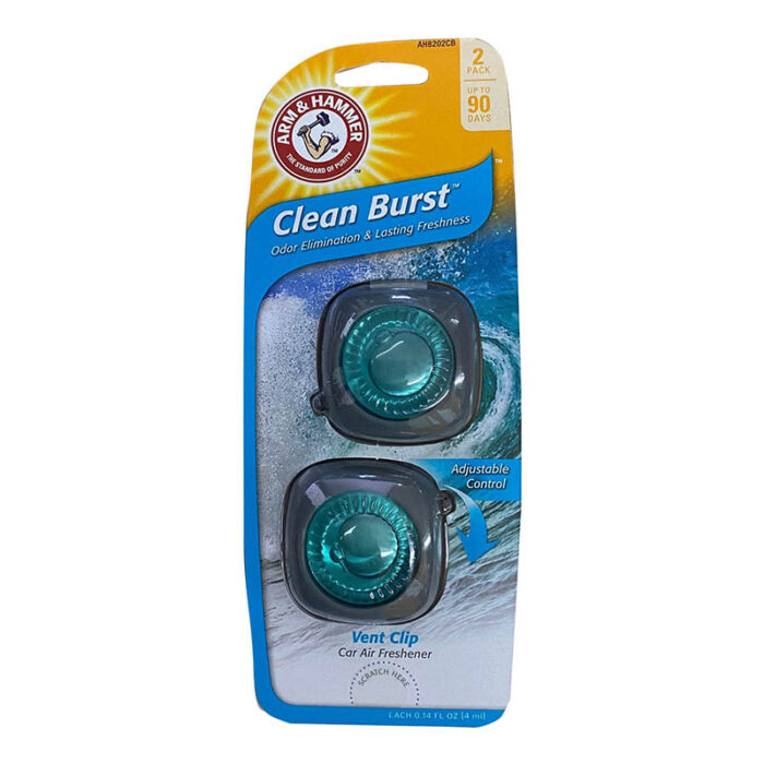 AH8202CB: 2 PACK VENT CLIP AIR FRESHENER - CLEAN BURST - ARM & HAMMER - Image 2