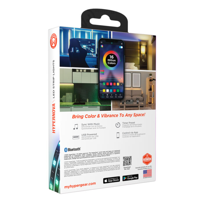 15597: HYPERNOVA LED 10FT MULTI-COLOR STRIP LIGHTS - HYPERGEAR - Image 3