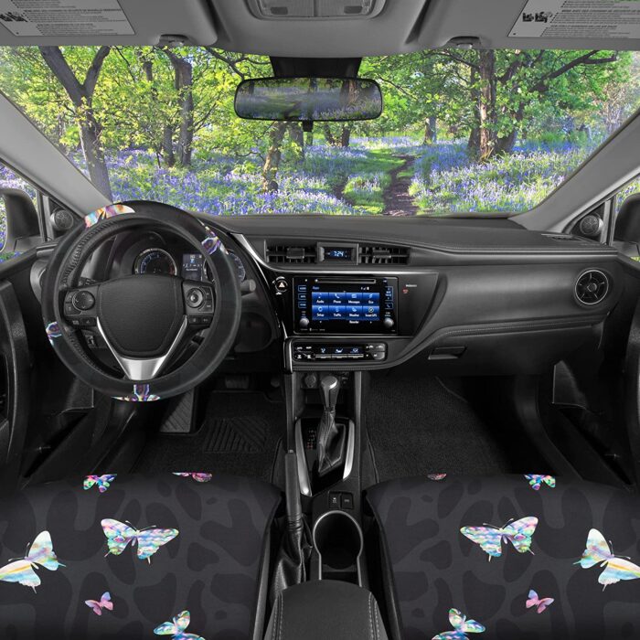 CBSC-5953-BK: CARBELLA BUTTERFLY SEAT LINERS W/ STEERING WHEEL COVER - BDK USA - Image 2