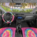 CBSC-5943-RB: CARBELLA TIE DYE SEAT LINERS W/ STEERING WHEEL COVER - BDK USA - Image 2
