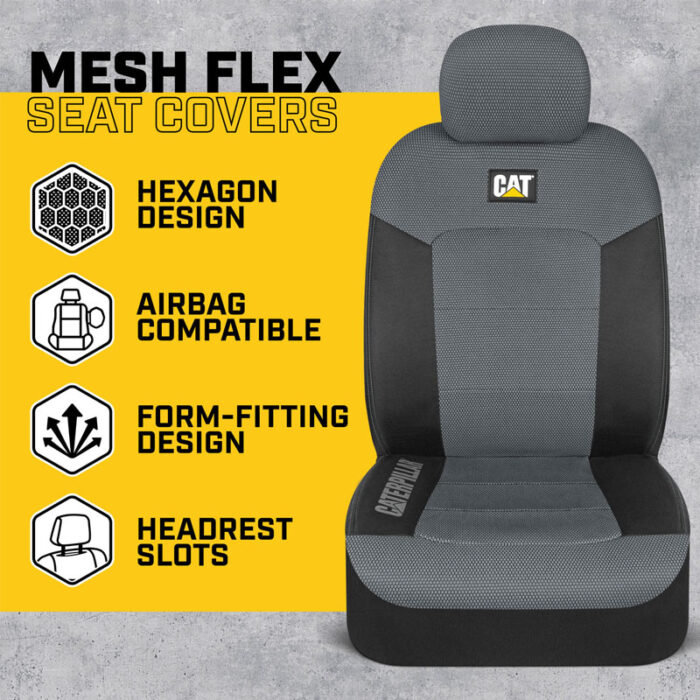 CASC-2284-GR: CATERPILLAR MESH FLEX SEAT COVERS - GRAY - BDK US - Image 2