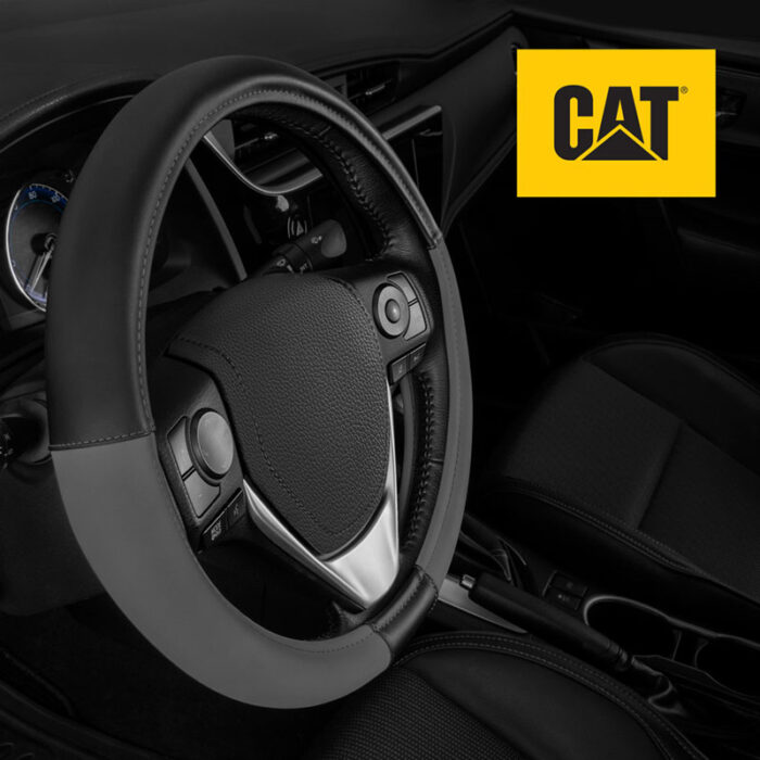 CASW-2221-CC: CATERPILLAR 2-TONE STEERING WHEEL COVER - CHARCOAL - BDK USA - Image 2