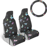 CBSC-5953-BK: CARBELLA BUTTERFLY SEAT LINERS W/ STEERING WHEEL COVER - BDK USA