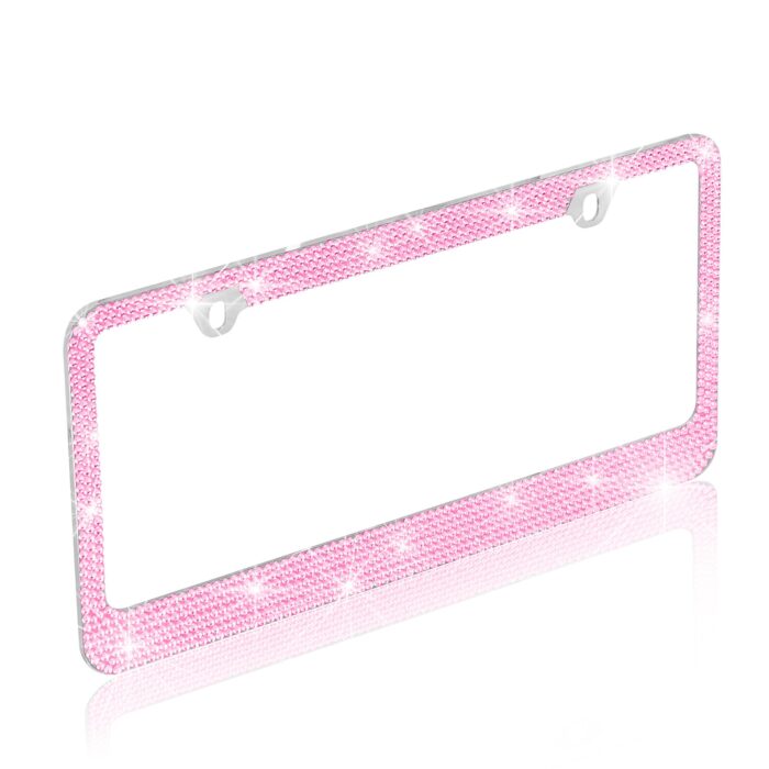 LP-301-HP: BLING BLING LICENSE PLATE FRAME - HOT PINK - BDK USA - Image 2