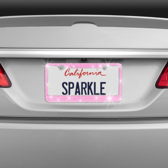 LP-301-HP: BLING BLING LICENSE PLATE FRAME - HOT PINK - BDK USA - Image 3
