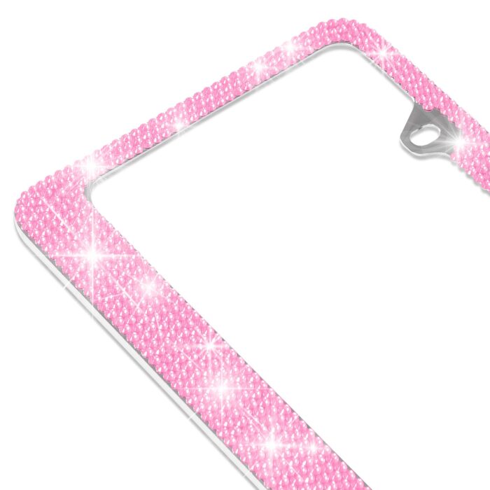 LP-301-HP: BLING BLING LICENSE PLATE FRAME - HOT PINK - BDK USA - Image 4