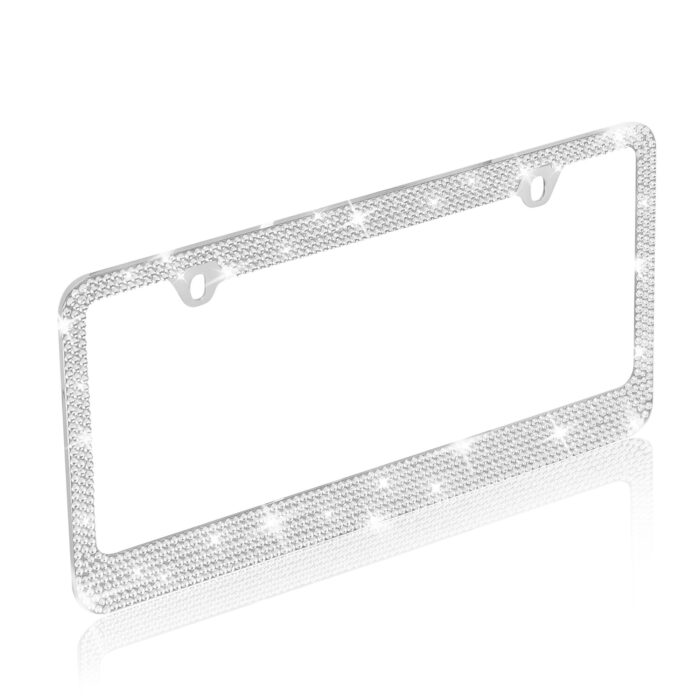 LP-301-SL: BLING BLING LICENSE PLATE FRAME - SILVER - BDK USA - Image 2