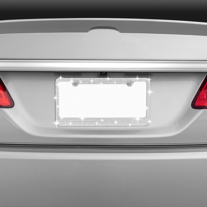 LP-301-SL: BLING BLING LICENSE PLATE FRAME - SILVER - BDK USA - Image 3