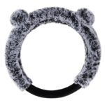 SW-2421-GR: FAUX FUR STEERING WHEEL COVER WITH EARS - GRAY - BDK USA