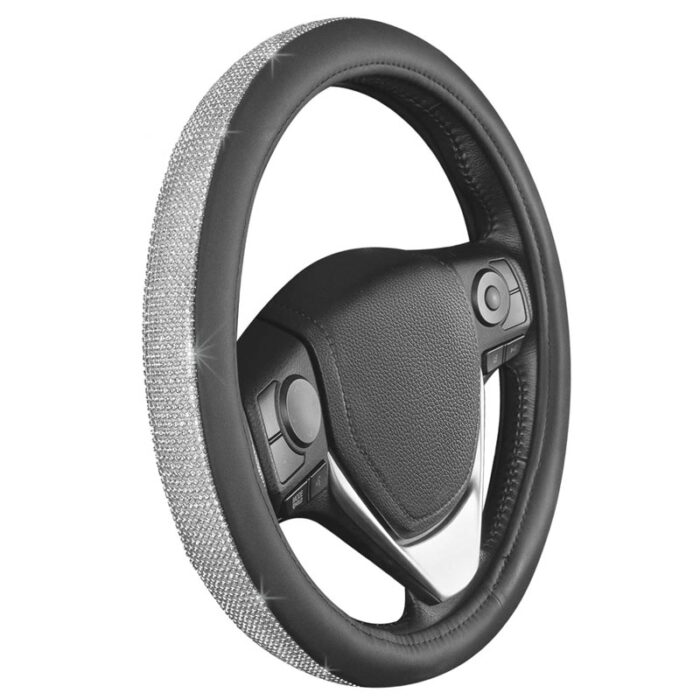 888: BLING BLING DIAMOND STEERING WHEEL COVER - SILVER - MAJIC PRODUCTS INC - Image 2