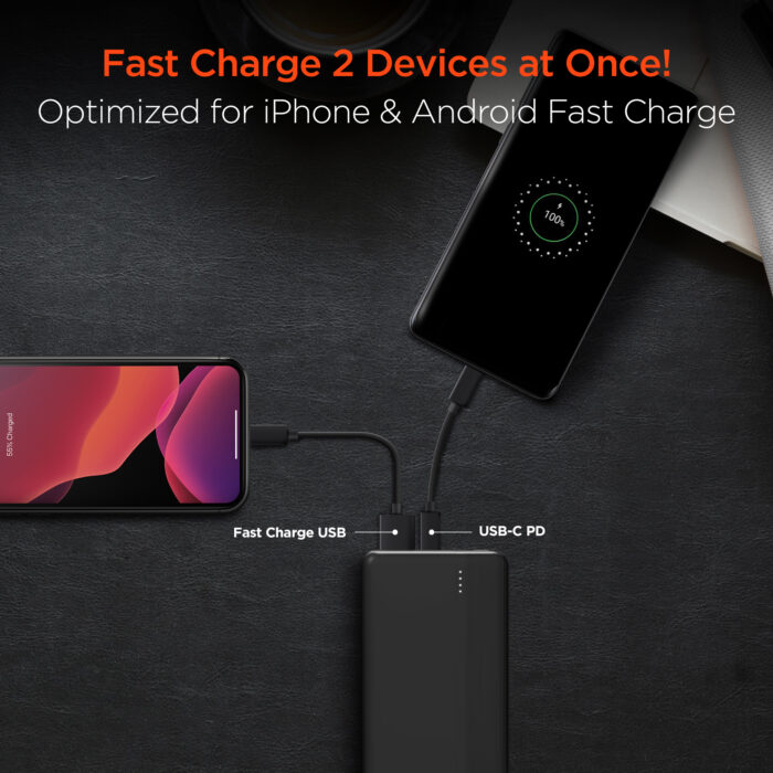 15457: 10000mAh 20W USB-C PD FAST CHARGE POWER BANK - HYPERGEAR - Image 2