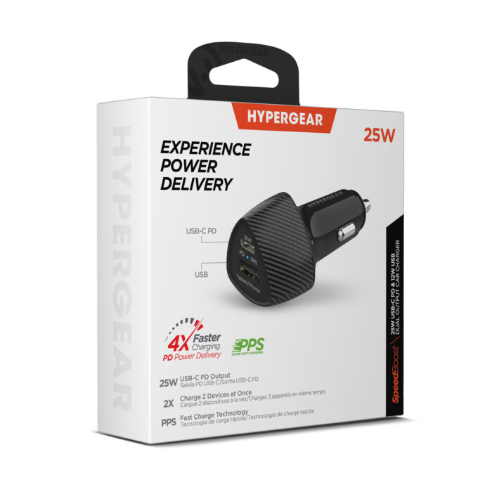 15619: SPEEDBOOST 25W USB-C PD + 12W USB FAST CAR CHARGER WITH PPS - HYPERGEAR - Image 3