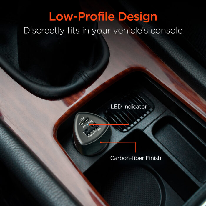 15619: SPEEDBOOST 25W USB-C PD + 12W USB FAST CAR CHARGER WITH PPS - HYPERGEAR - Image 6