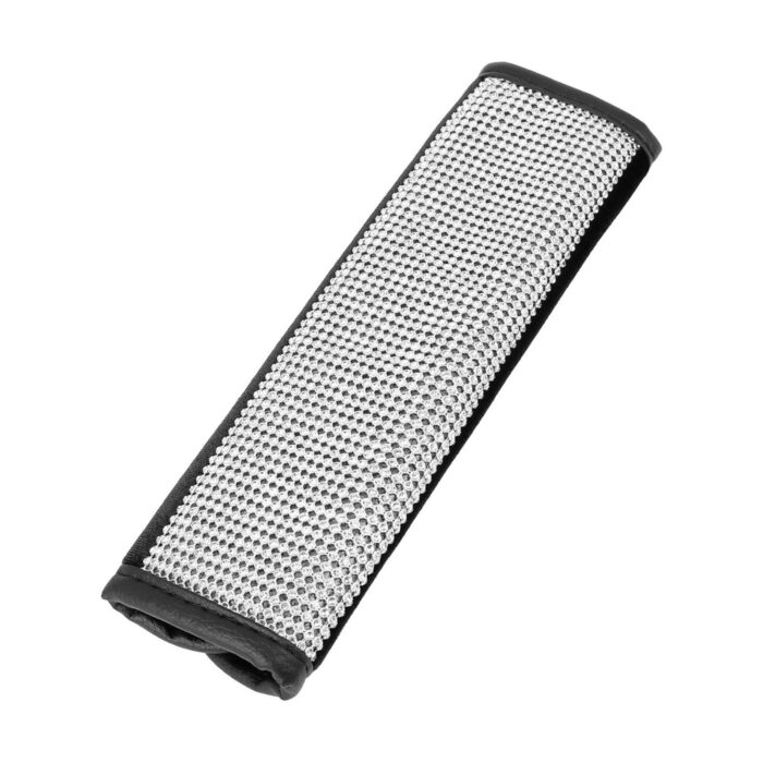 660: SEAT BELT PROTECTOR - BLACK WITH SILVER DIAMONDS - MAJIC PRODUCTS INC - Image 2