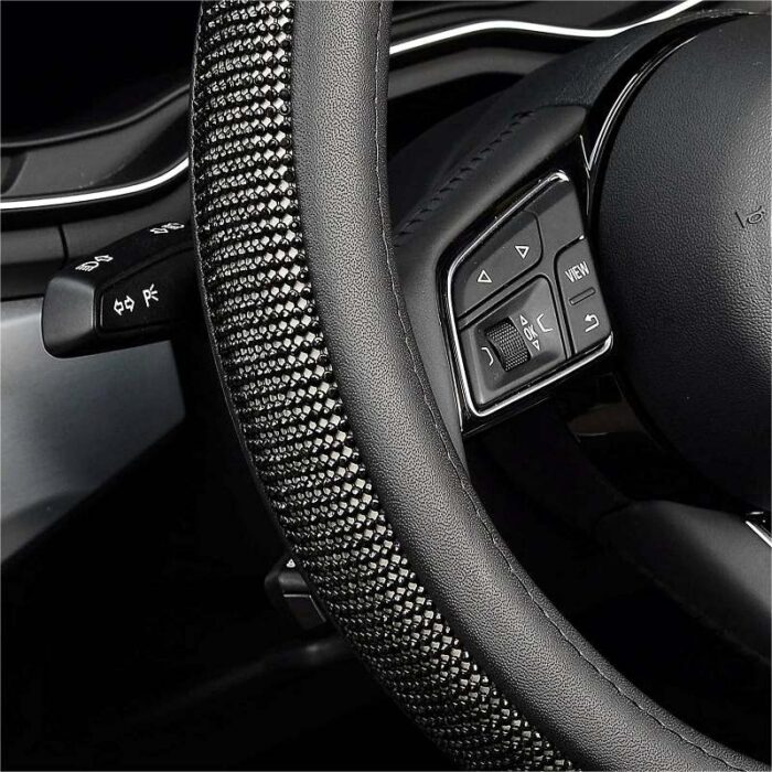 892: BLING BLING DIAMOND STEERING WHEEL COVER - BLACK - MAJIC PRODUCTS INC - Image 2