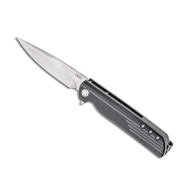 olumbia River CRKT 3801 Matthew Lerch LCK + Assisted Flipper Knife 3.314 inch Satin Drop Point Blade, Glass-Reinforced Nylon Handles