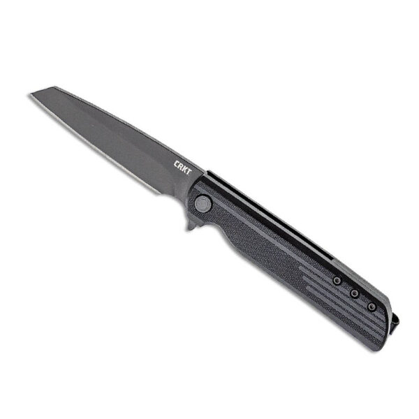 Columbia River CRKT 3802K Matthew Lerch LCK + Blackout Assisted Flipper Knife 3.244 inch Black Reverse Tanto Blade, Glass-Reinforced Nylon Handles