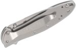 Kershaw 1660 Ken Onion Leek Assisted Flipper Knife 3" Bead Blast Plain Blade, Stainless Steel Handles