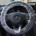 HI-TECH 500 Pcs Disposable Plastic Steering Wheel Cover Clear Plastic Protective