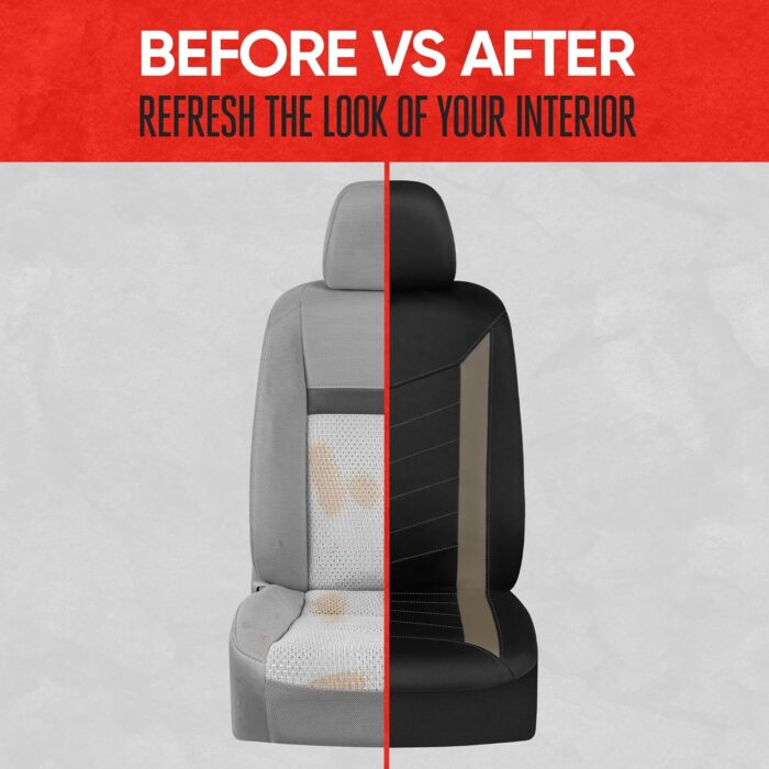 MTSC-284-BG: MOTOR TREND® NEOPRENE SIDELESS SEAT COVERS TWO TONE DESIGN - BLACK/BEIGE - BDK USA - Image 2