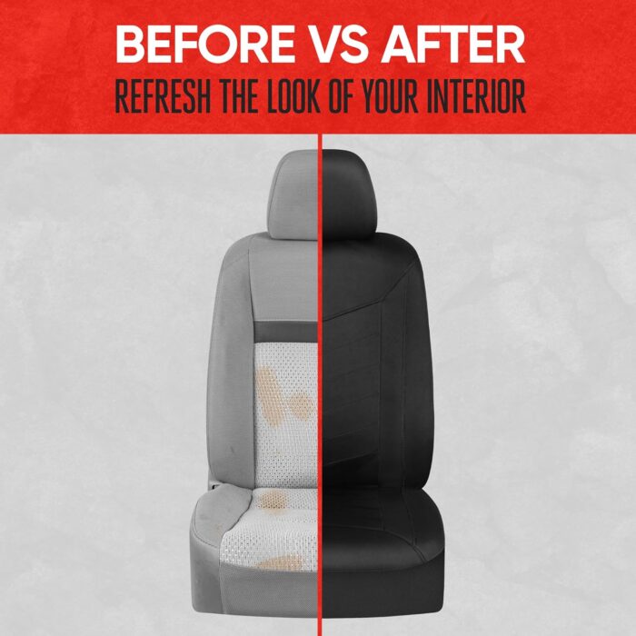 Motor Trend SpillGuard Seat Covers for Cars Trucks SUV – Black Seat Covers with Waterproof Neoprene Lining, Automotive Car Seat Covers for Front Seats Only, Forros para Asientos de Carro