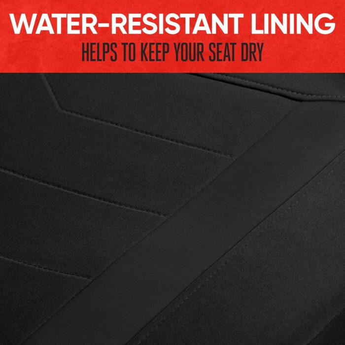 Motor Trend SpillGuard Seat Covers for Cars Trucks SUV – Black Seat Covers with Waterproof Neoprene Lining, Automotive Car Seat Covers for Front Seats Only, Forros para Asientos de Carro