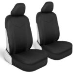 Motor Trend SpillGuard Seat Covers for Cars Trucks SUV – Black Seat Covers with Waterproof Neoprene Lining, Automotive Car Seat Covers for Front Seats Only, Forros para Asientos de Carro