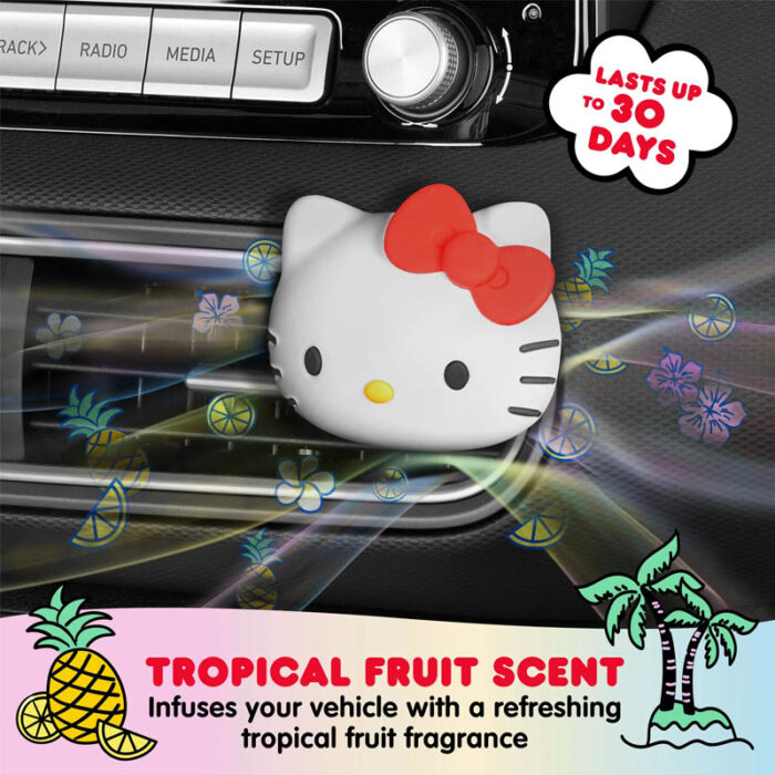 SRAF-1112: HELLO KITTY OIL POD REFILLS VENT CLIP AIR FRESHENER - TROPICAL FRUIT - BDK USA - Image 6