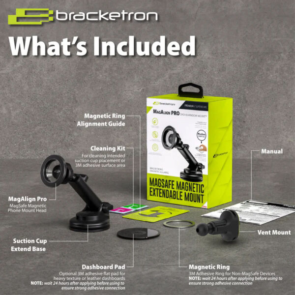 Bracketron MagAlign Pro Extend Window, Dash & Vent Mount