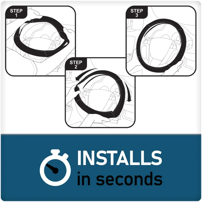 39245 Truck Tuff Black Heavy-Duty Steering Wheel Cover