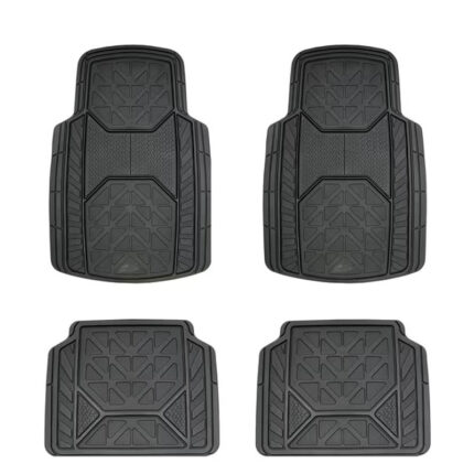 Armor All 4 Piece All Weather Rubber Floor Mats Trim to Fit, Black 79960