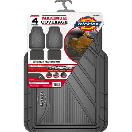 80030 Genuine Dickies 4 Piece Heavy Duty All Weather Floor Mats Black