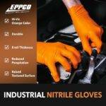 8844: TIGER GRIP FORTIFIED ORANGE NITRILE GLOVES WITH TEXTURE GRIP - 8 MIL - LARGE - Image 5