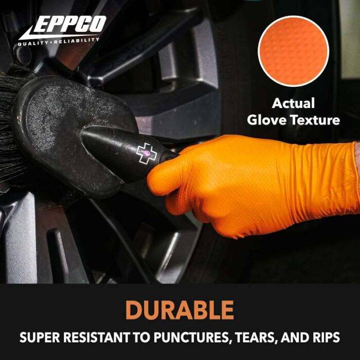 8844: TIGER GRIP FORTIFIED ORANGE NITRILE GLOVES WITH TEXTURE GRIP - 8 MIL - LARGE - Image 4