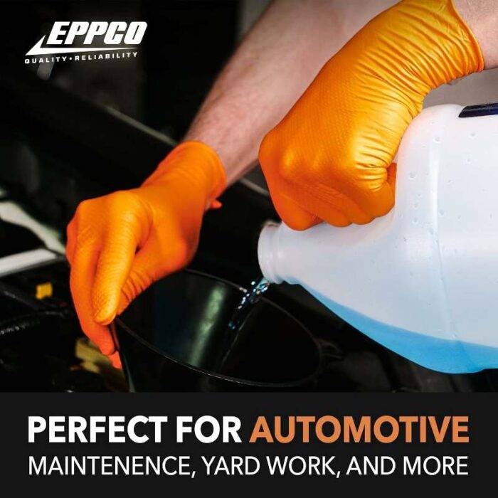 8844: TIGER GRIP FORTIFIED ORANGE NITRILE GLOVES WITH TEXTURE GRIP - 8 MIL - LARGE - Image 2