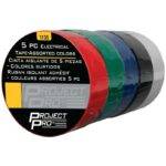PP1135: 5 PACK MULTI-COLOR ELECTRICAL TAPE - PROJECT PRO TOOL TABLE - Image 2
