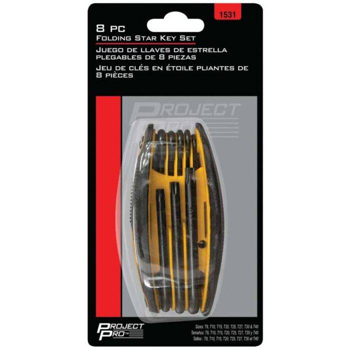 PP1531: 8 PIECE FOLDING STAR KEY SET - PROJECT PRO TOOL TABLE - Image 2