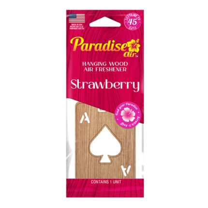 HW-002PK160: PREMIUM WOOD HANGING AIR FRESHENER - STRAWBERRY - PARADISE AIR