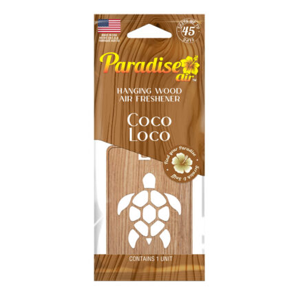HW-005PK160: PREMIUM WOOD HANGING AIR FRESHENER - COCO LOCO - PARADISE AIR