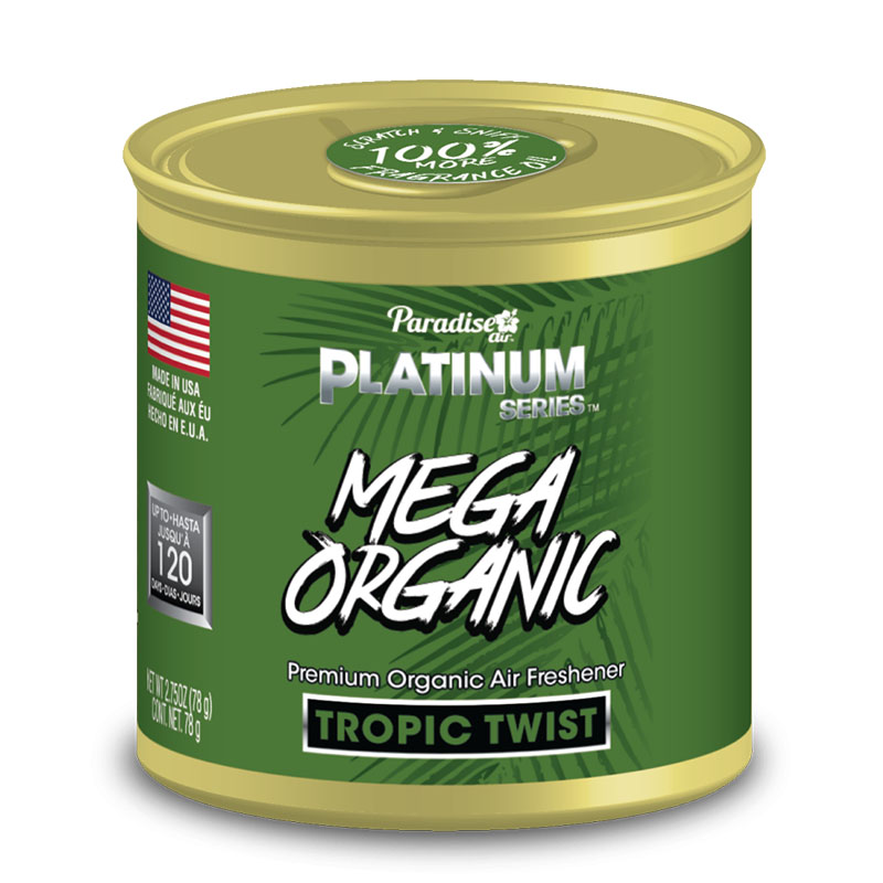 PLMO-4813-Q: PLATINUM SERIES MEGA ORGANIC CAN AIR FRESHENER - TROPICAL TWIST - PARADISE AIR PLMO-4813-Q: PLATINUM SERIES MEGA ORGANIC CAN AIR FRESHENER - TROPICAL TWIST - PARADISE AIR