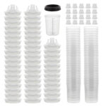 Bosna Disposable Paint Spray Gun Cup Liners and Lid System, 50 Pack