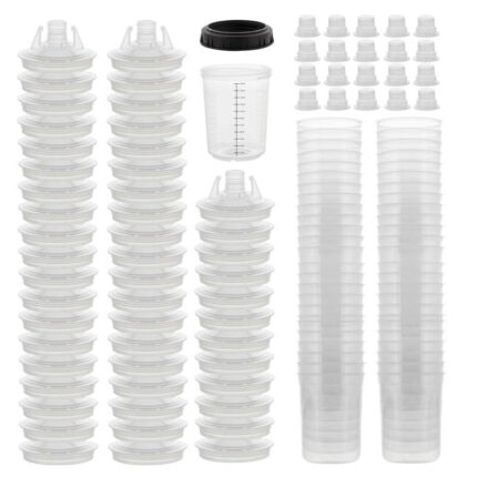 Bosna Disposable Paint Spray Gun Cup Liners and Lid System, 50 Pack